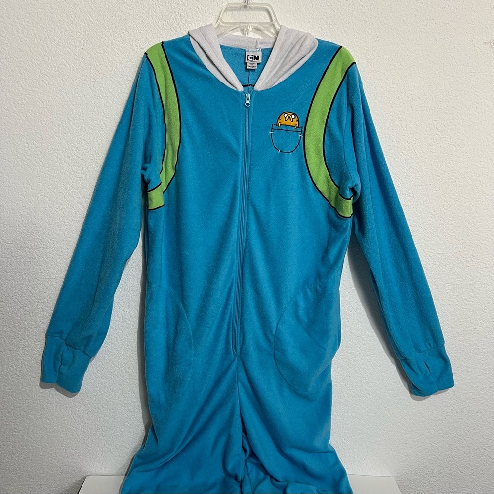Adventure Time Finn the Human Cartoon Network Fleece Onesie Costume Unisex 2XL - Picture 2 of 16